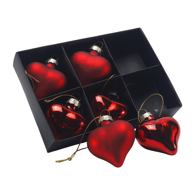 Mundgeblasenes Glas-Herz-Weihnachtsornament