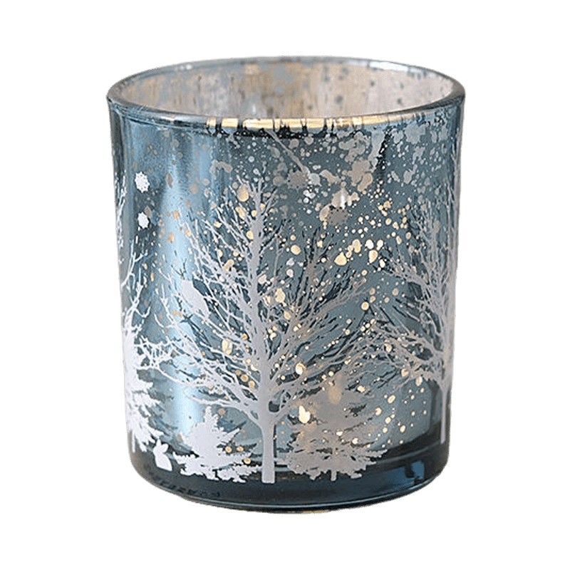 8 * 9 cm galvanisierter Kerzenhalter aus geschnitztem Glas, festliche Dekor-Edition