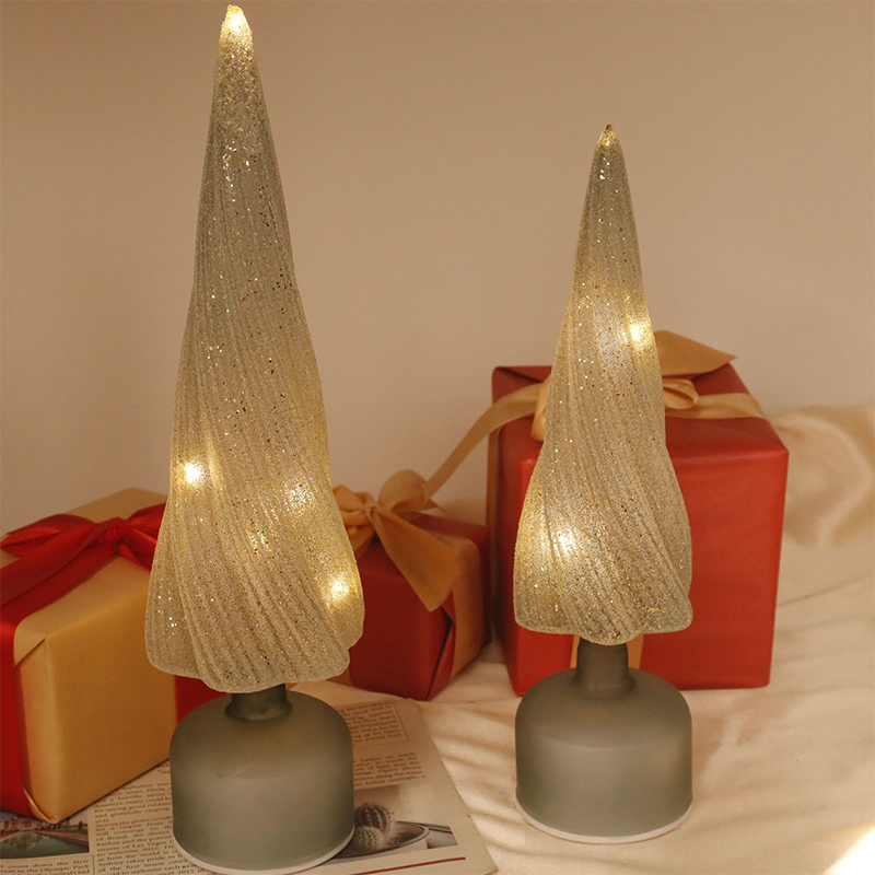 10×25/10×30 LED-beleuchteter Weihnachtsbaumschmuck aus Glas