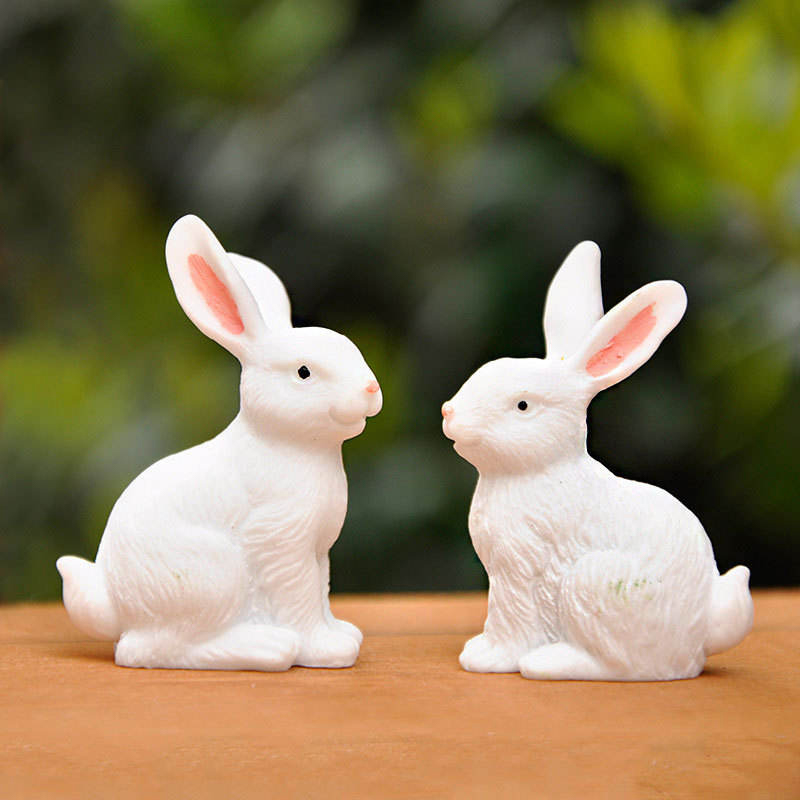 8 cm großes Osterhasen-Dekorationsset aus Kunstharz
