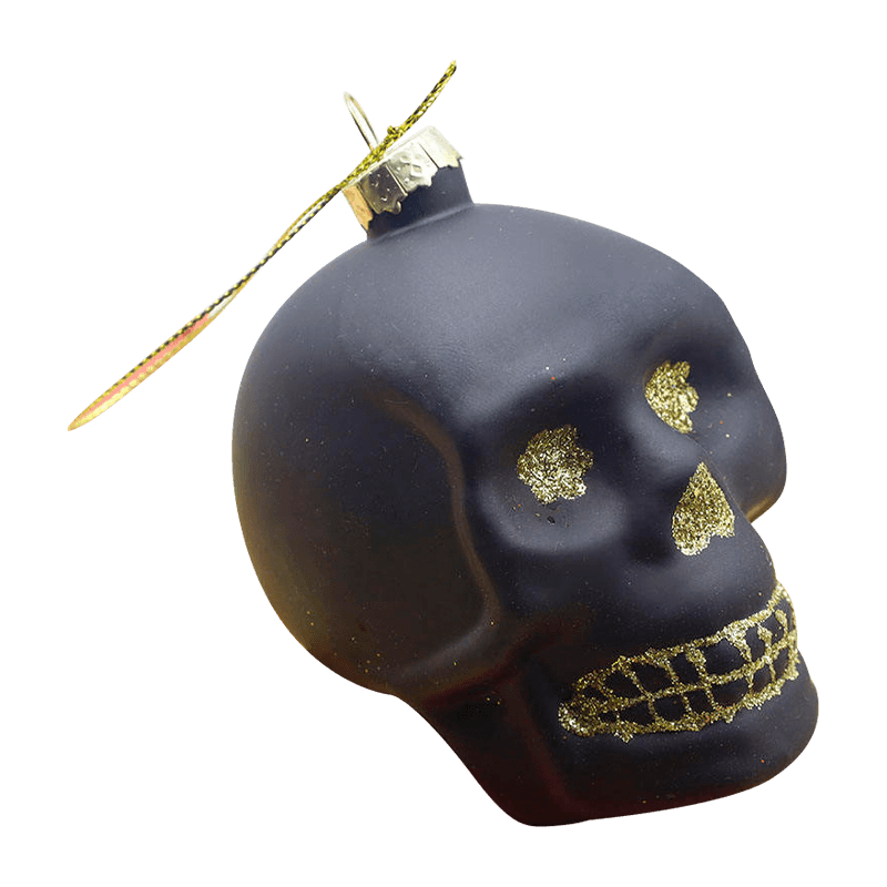 8*9cm Halloween-Glasschädel-Ornament-Set