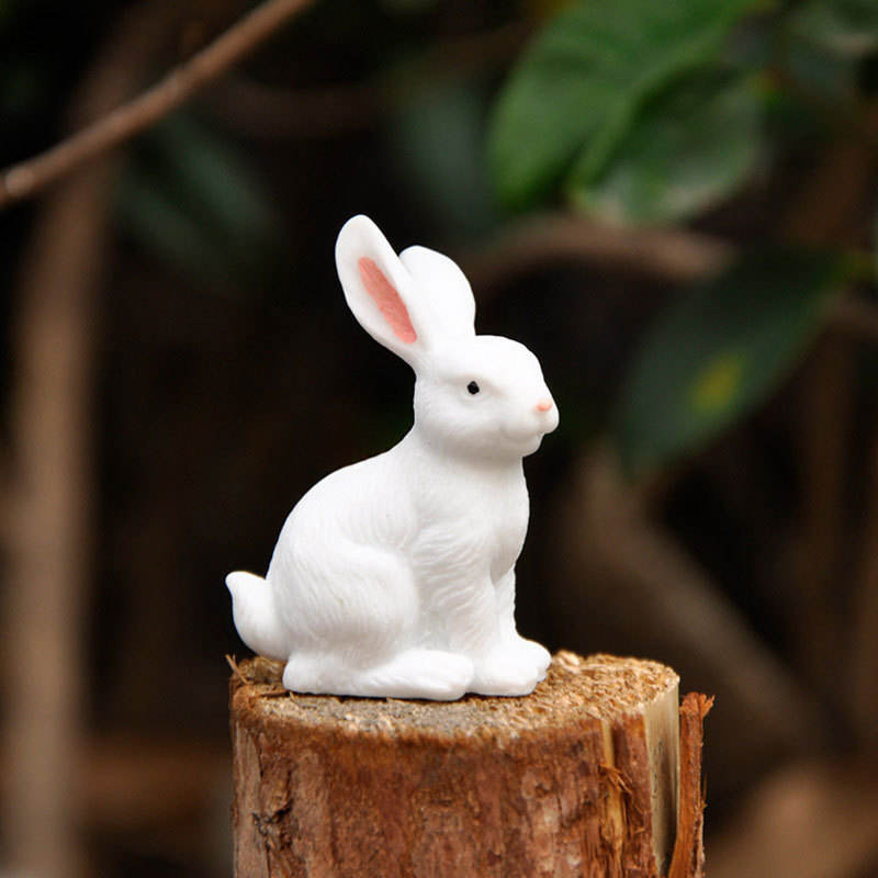 8 cm großes Osterhasen-Dekorationsset aus Kunstharz