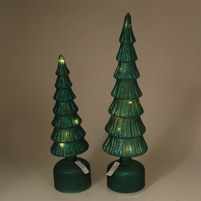 10×25/10×30 LED-beleuchteter Weihnachtsbaumschmuck aus Glas