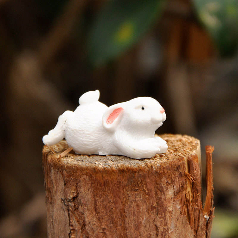 8 cm großes Osterhasen-Dekorationsset aus Kunstharz