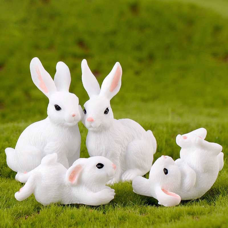 8 cm großes Osterhasen-Dekorationsset aus Kunstharz