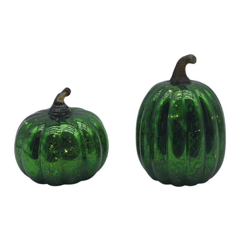 12*15cm Halloween LED Glas Kürbis Lampe Tischdekoration