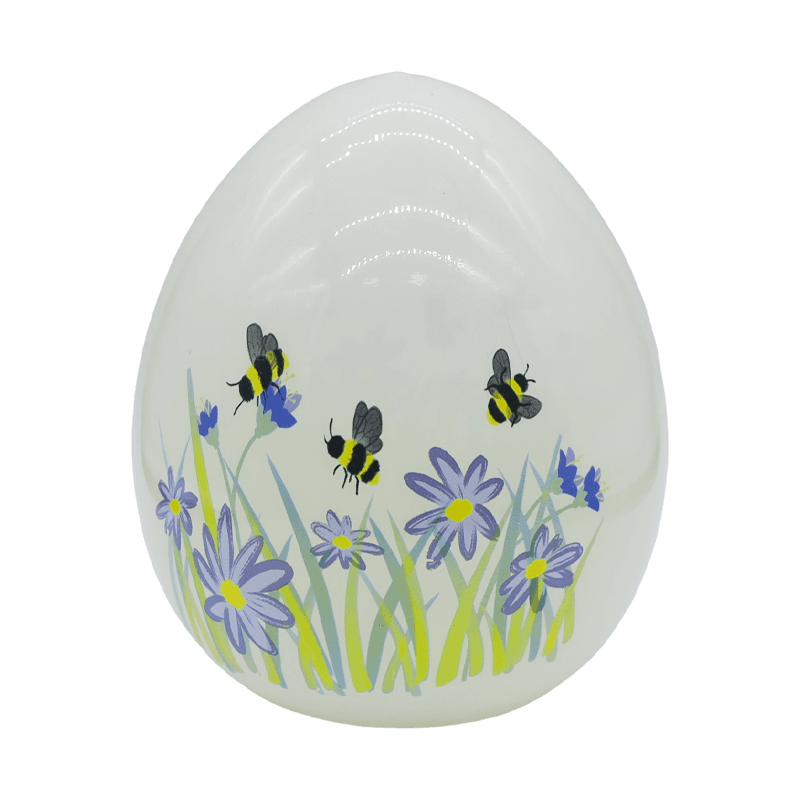 9*16cm LED Ostern handbemaltes Glas-Ei-Ornament