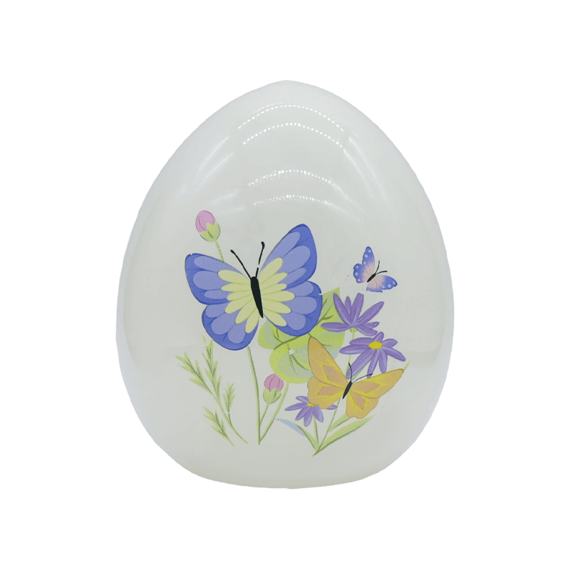 9*16cm LED Ostern handbemaltes Glas-Ei-Ornament