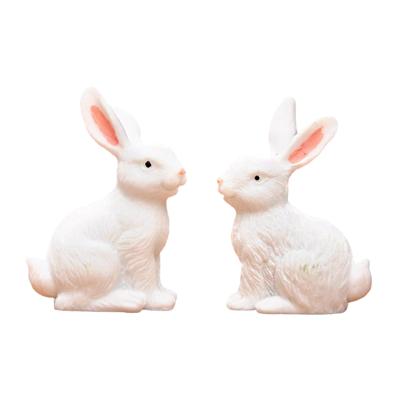 8 cm großes Osterhasen-Dekorationsset aus Kunstharz